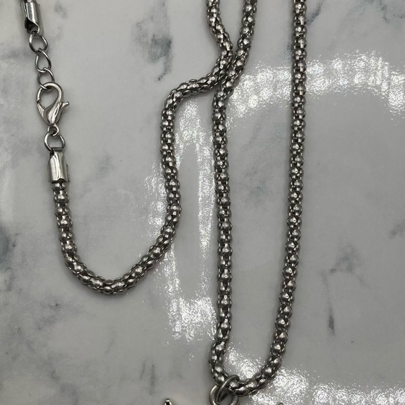 Blue Rhinestone Owl Necklace. - Picture 2 of 4